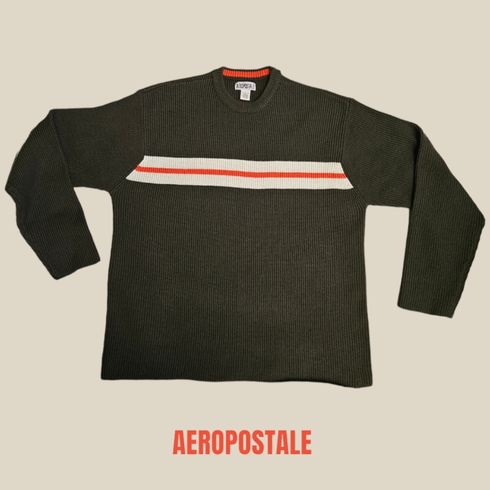 Aeropostale Stripe Crew Neck Sweater